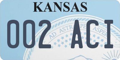 KS license plate 002ACI