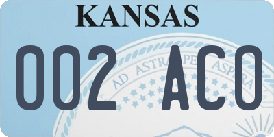 KS license plate 002ACO