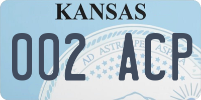 KS license plate 002ACP