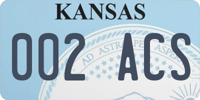 KS license plate 002ACS