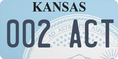 KS license plate 002ACT