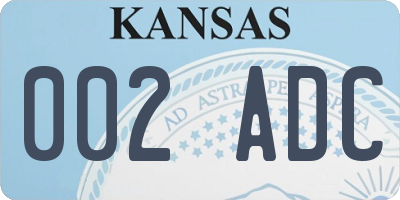 KS license plate 002ADC