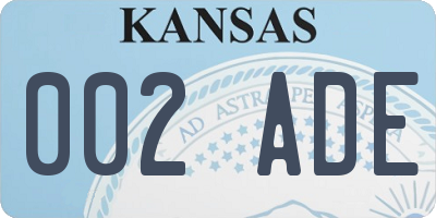 KS license plate 002ADE