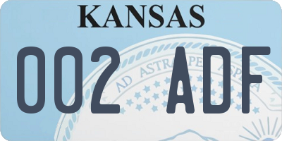 KS license plate 002ADF