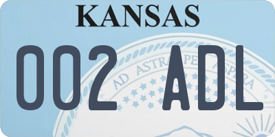 KS license plate 002ADL