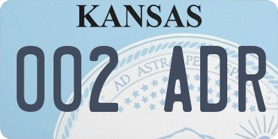 KS license plate 002ADR