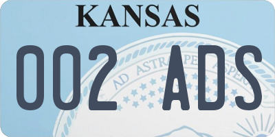 KS license plate 002ADS