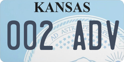 KS license plate 002ADV
