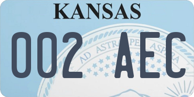 KS license plate 002AEC