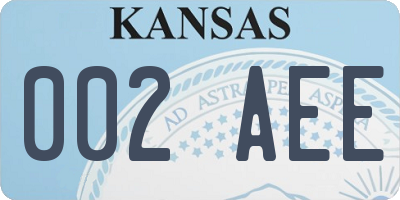 KS license plate 002AEE