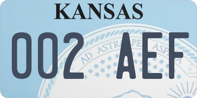 KS license plate 002AEF