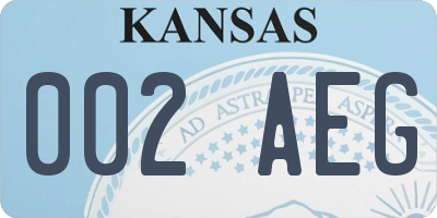 KS license plate 002AEG