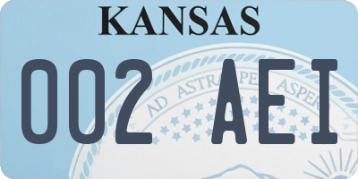 KS license plate 002AEI