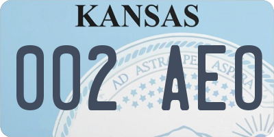KS license plate 002AEO