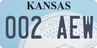 KS license plate 002AEW