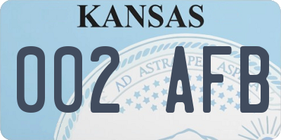 KS license plate 002AFB