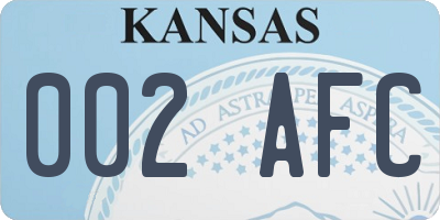 KS license plate 002AFC