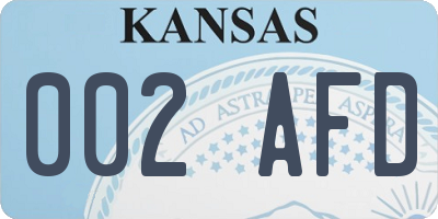 KS license plate 002AFD