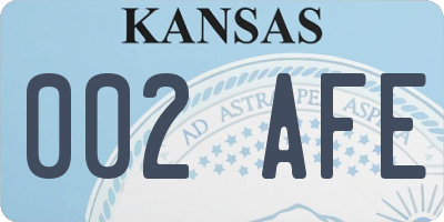 KS license plate 002AFE