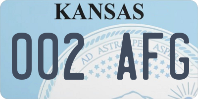 KS license plate 002AFG