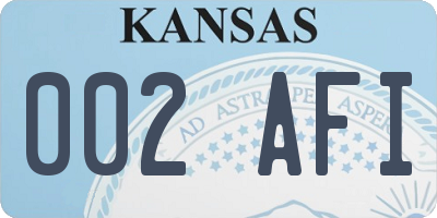 KS license plate 002AFI