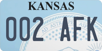 KS license plate 002AFK