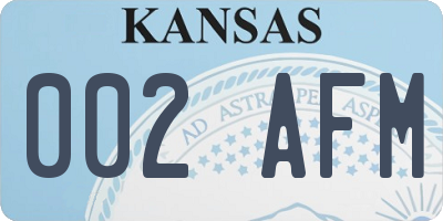 KS license plate 002AFM