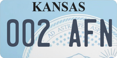 KS license plate 002AFN