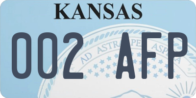 KS license plate 002AFP
