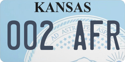 KS license plate 002AFR