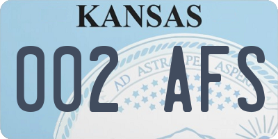 KS license plate 002AFS