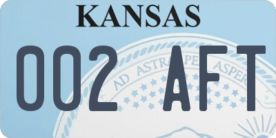 KS license plate 002AFT