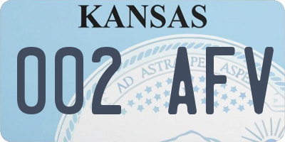 KS license plate 002AFV