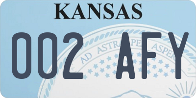 KS license plate 002AFY