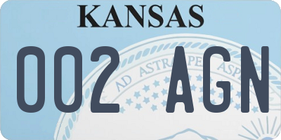 KS license plate 002AGN
