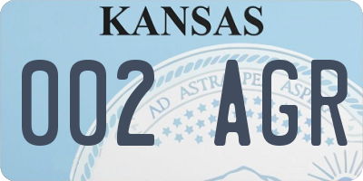 KS license plate 002AGR