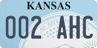 KS license plate 002AHC