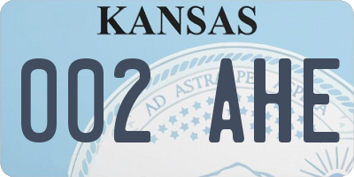 KS license plate 002AHE