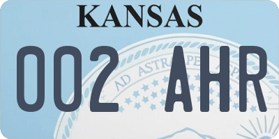 KS license plate 002AHR