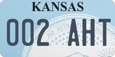 KS license plate 002AHT
