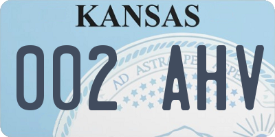 KS license plate 002AHV