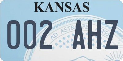 KS license plate 002AHZ