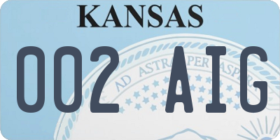 KS license plate 002AIG