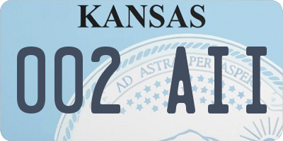 KS license plate 002AII