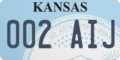 KS license plate 002AIJ