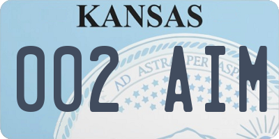 KS license plate 002AIM