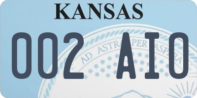 KS license plate 002AIO