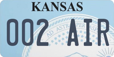 KS license plate 002AIR