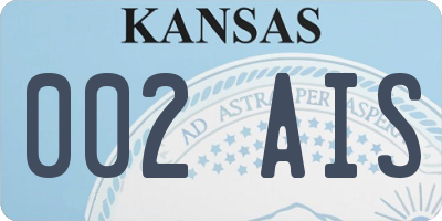 KS license plate 002AIS
