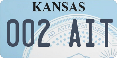 KS license plate 002AIT